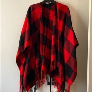 Black and red Buffalo poncho